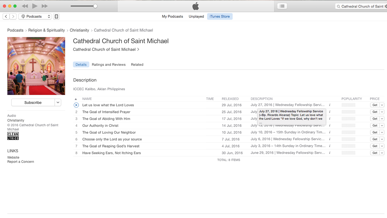 CCSM Sermons on Apple iTunes Podcast